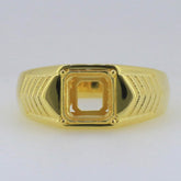 Men's Ring Settings Sterling Silver Ring Mounting Asscher Square Emerald SQ 8x8m - Syzjewelry